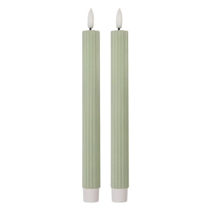 Set di 2 candele da cena a LED Ø 2x25 cm Verde Cera 6CA0002GR  8720898136651