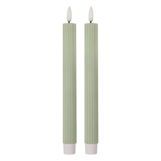 Set di 2 candele da cena a LED Ø 2x25 cm Verde Cera 6CA0002GR  8720898136651