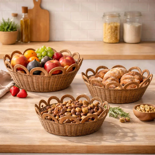 set 3 vassoi in vimini blanc mariclo