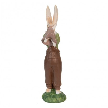Statuetta Coniglio 10x7x25 cm Marrone Poliresina