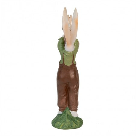 Statuetta Coniglio 10x7x25 cm Marrone Poliresina