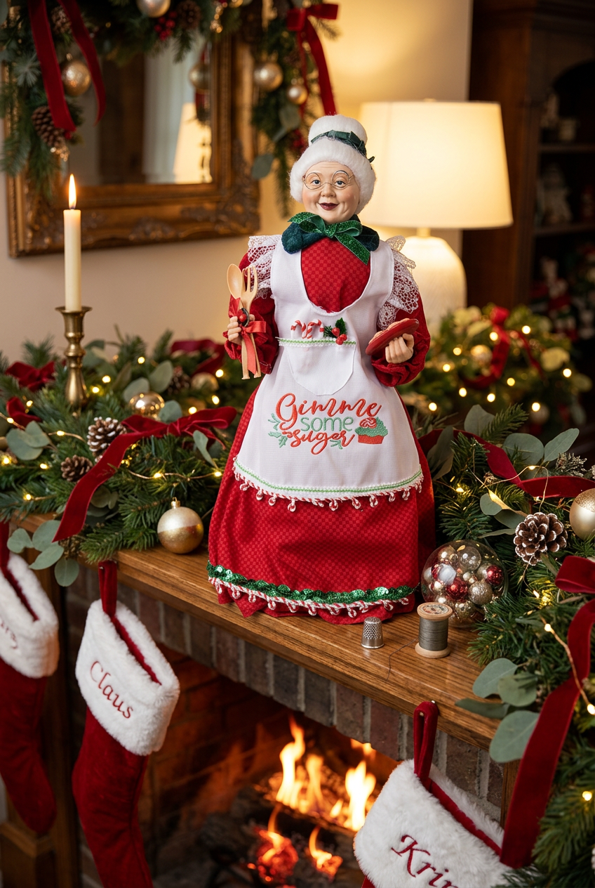 MAMMA NATALE 45 cm Rosso Tessuto 66226  8720898123286