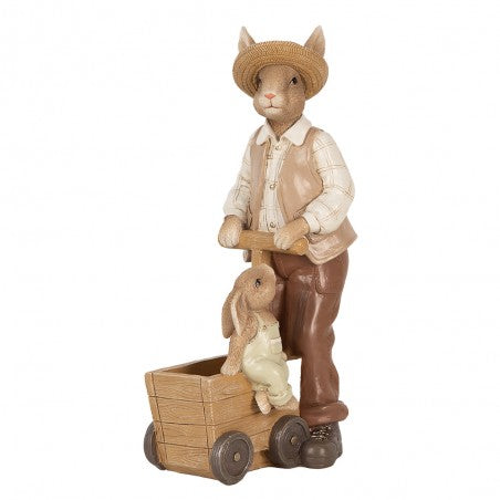 Statuetta decorativa Coniglio 12x7x23 cm Marrone Plastica