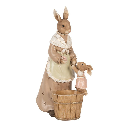 Statuetta decorativa Coniglio 12x7x23 cm Marrone