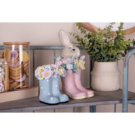Statuetta decorativa Coniglio 13x13x23 cm Beige Rosa