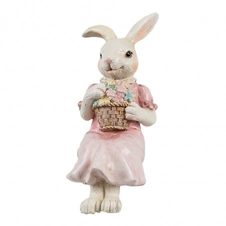 Statuetta decorativa Coniglio 7x5x13 cm Beige