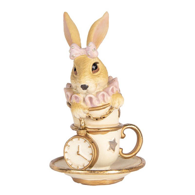 Statuetta decorativa Coniglio 8x8x14 cm Beige