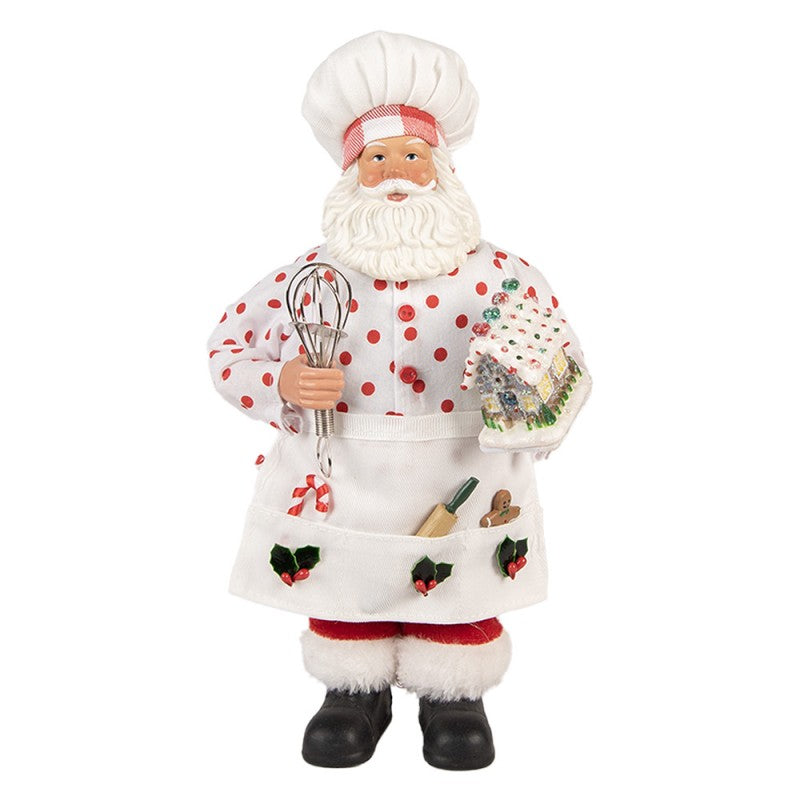 Statuetta decorativa di Natale Babbo Natale 13x10x28 cm Bianco Tessuto  66233  8720898123354