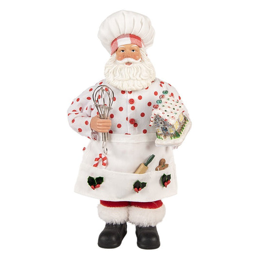 Statuetta decorativa di Natale Babbo Natale 13x10x28 cm Bianco Tessuto  66233  8720898123354