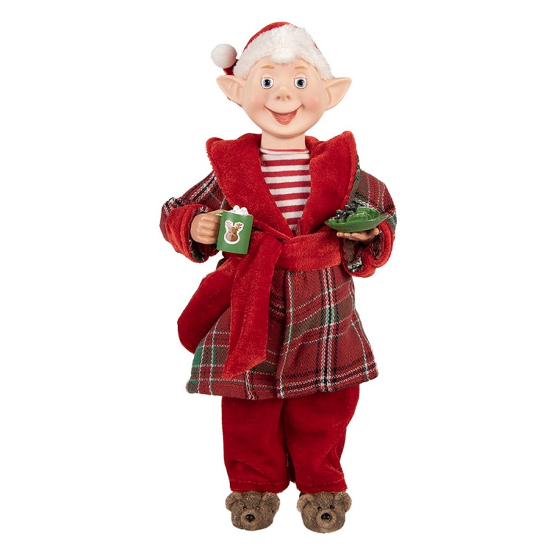 Statuetta decorativa di Natale Babbo Natale 13x10x28 cm Rosso Tessuto 66237  8720898123392