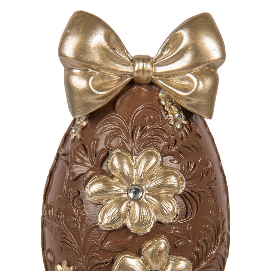 Statuetta decorativa Uovo 10x9x21 cm Marrone