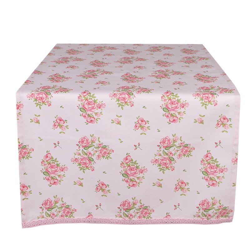 TOVAGLIA DA TAVOLO 50X140 CM ROSA COTONE ROSE RETTANGOLO