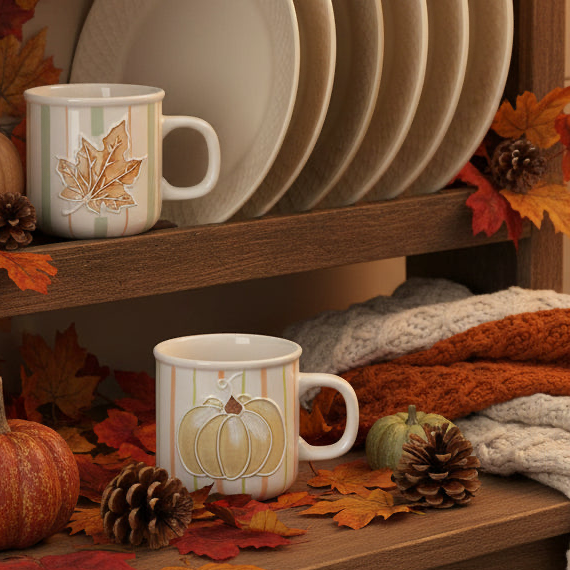 SET 2 TAZZE CAFFE ZUCCA E VITE