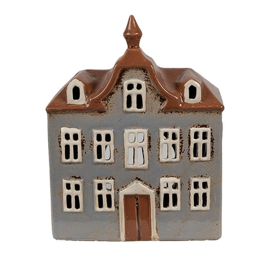 Portacandele in ceramica grigio-marrone, 16x9x20 cm. Articolo n. 6CE1883 EAN 8720898069249