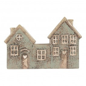 Casa portacandele in ceramica verde, dimensioni 22x9x15 cm Articolo n. 6CE2306 EAN 8720898130055
