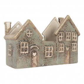 Casa portacandele in ceramica verde, dimensioni 22x9x15 cm Articolo n. 6CE2306 EAN 8720898130055
