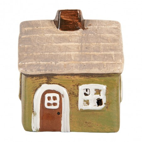 Casa portacandele in ceramica verde, 8x7x10 cm Articolo n. 6CE2186 EAN 8720898125167