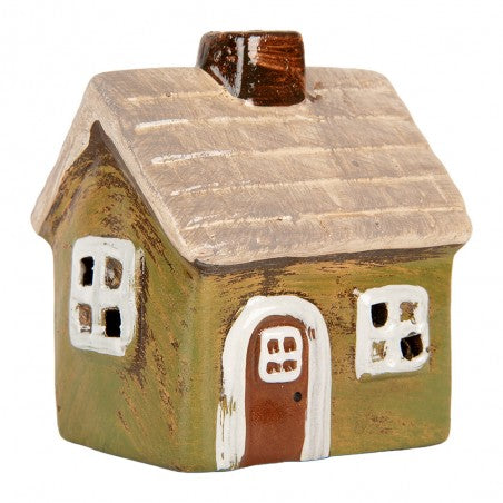 Casa portacandele in ceramica verde, 8x7x10 cm Articolo n. 6CE2186 EAN 8720898125167