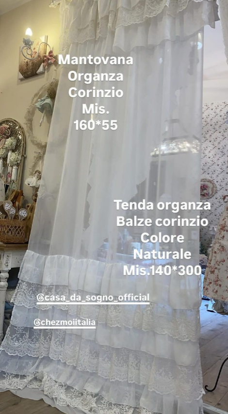 Tenda in organza con balze corinzio