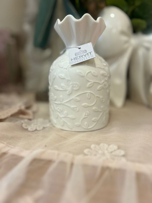 vaso fiori porcellana hervit 30650 porcellana romance DIA 9x14cm