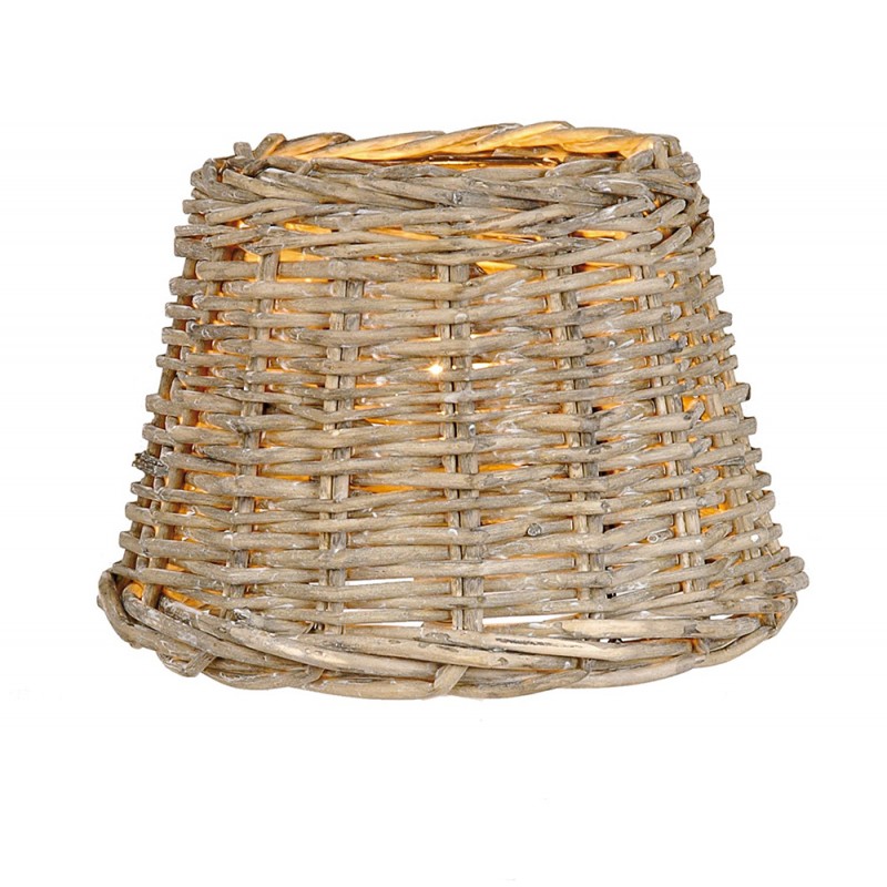 Paralume Ø 23x17 cm Beige Rattan Rotondo Paralume in vimini