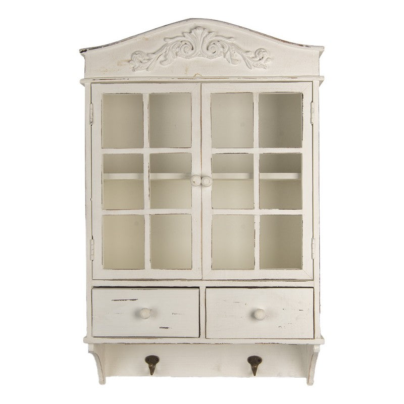 Mobiletto da parete 45x19x71 cm Legno bianco