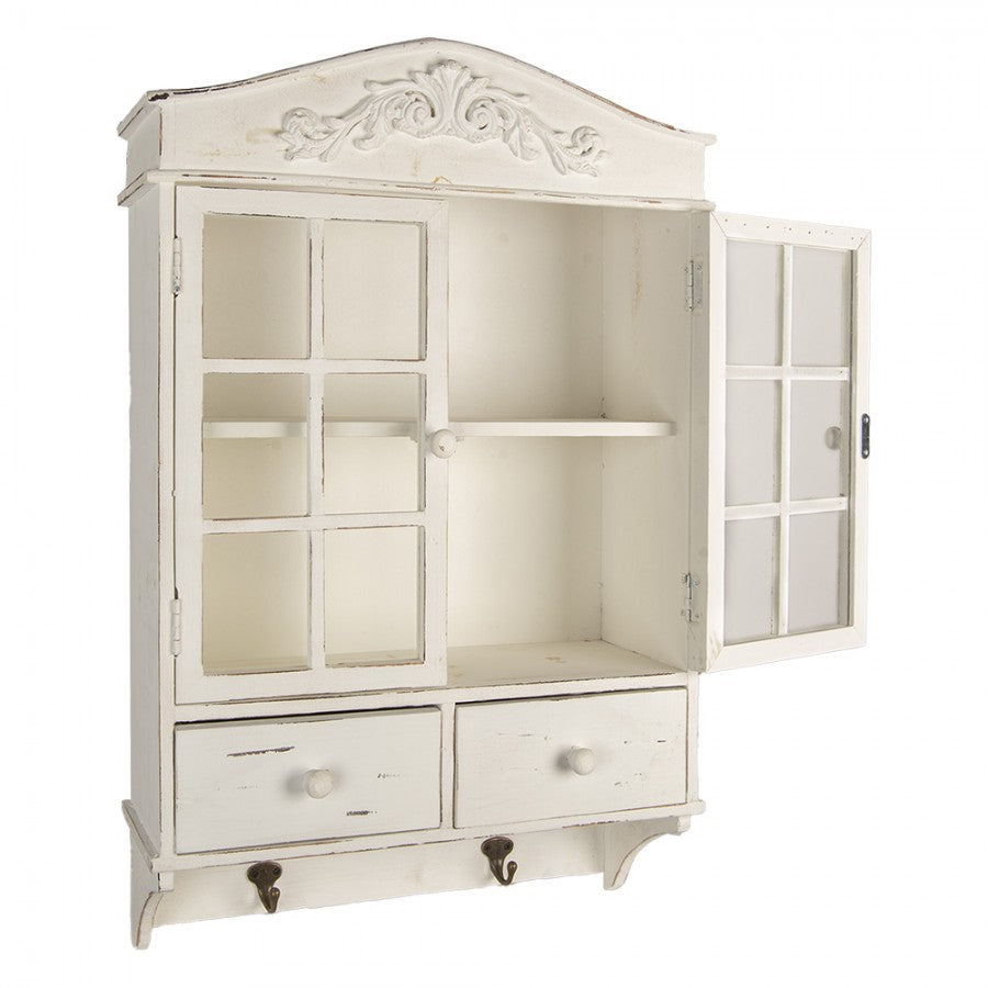 Mobiletto da parete 45x19x71 cm Legno bianco