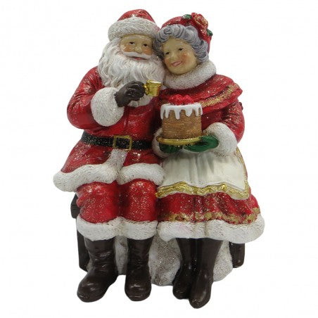 Statuetta decorativa natalizia di Babbo Natale, 13x10x16 cm, in plastica rossa.  Articolo n. 6PR6321 EAN 8720898166429
