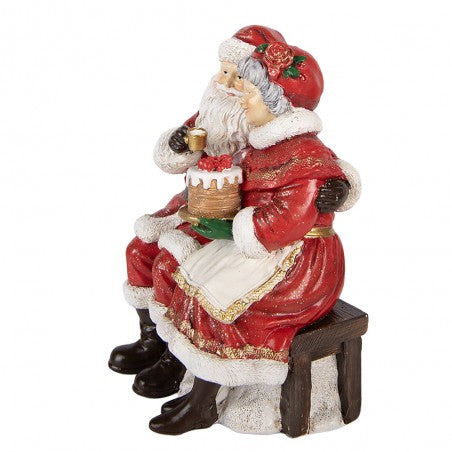 Statuetta decorativa natalizia di Babbo Natale, 13x10x16 cm, in plastica rossa.  Articolo n. 6PR6321 EAN 8720898166429