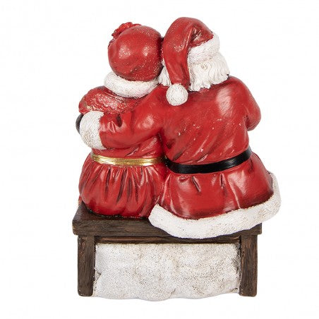 Statuetta decorativa natalizia di Babbo Natale, 13x10x16 cm, in plastica rossa.  Articolo n. 6PR6321 EAN 8720898166429