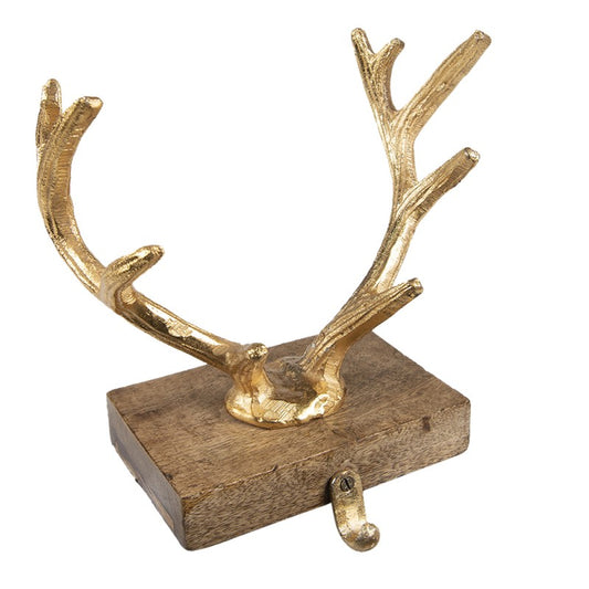 Calza di Natale all'uncinetto, 17 cm, corno di cervo in alluminio color oro Articolo n. 65141 EAN 8717459924321